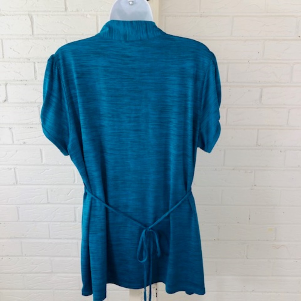 Free 2 Luv Turquoise Ruffle Top, 2X - Picture 5 of 7